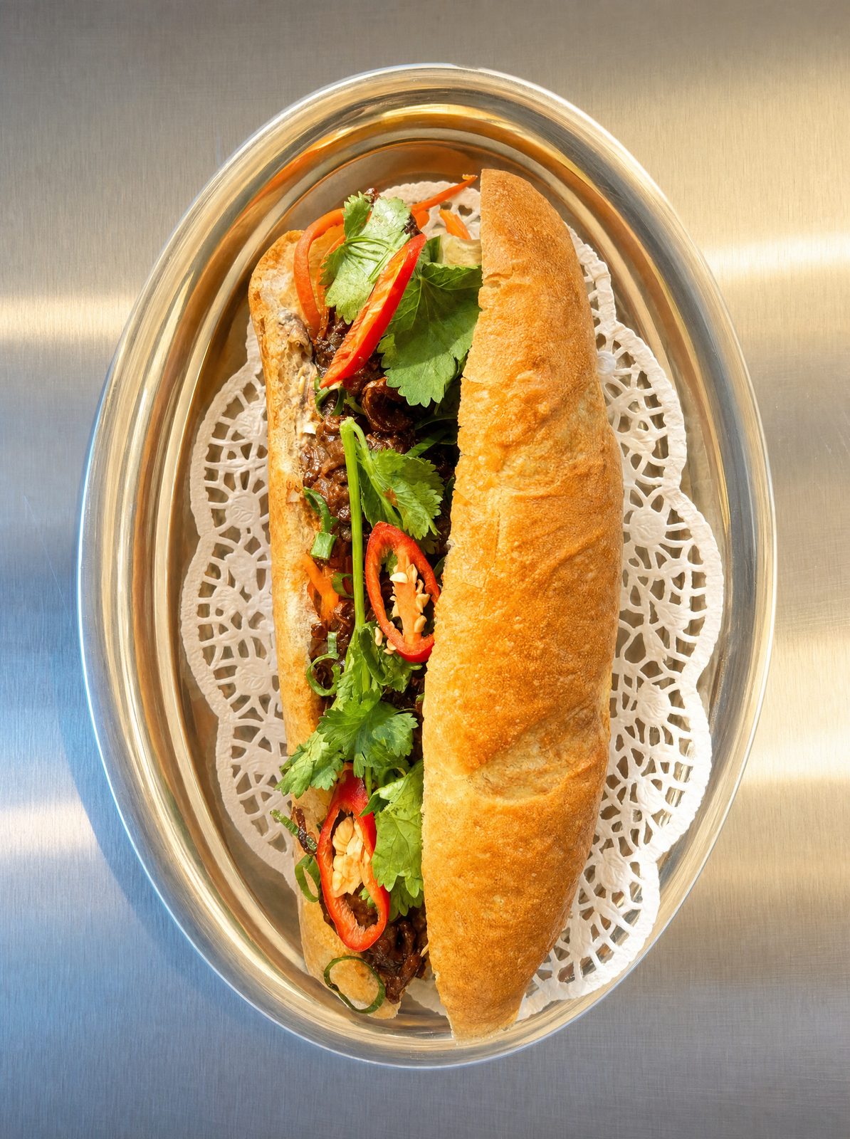 Lemongrass beef bánh mì