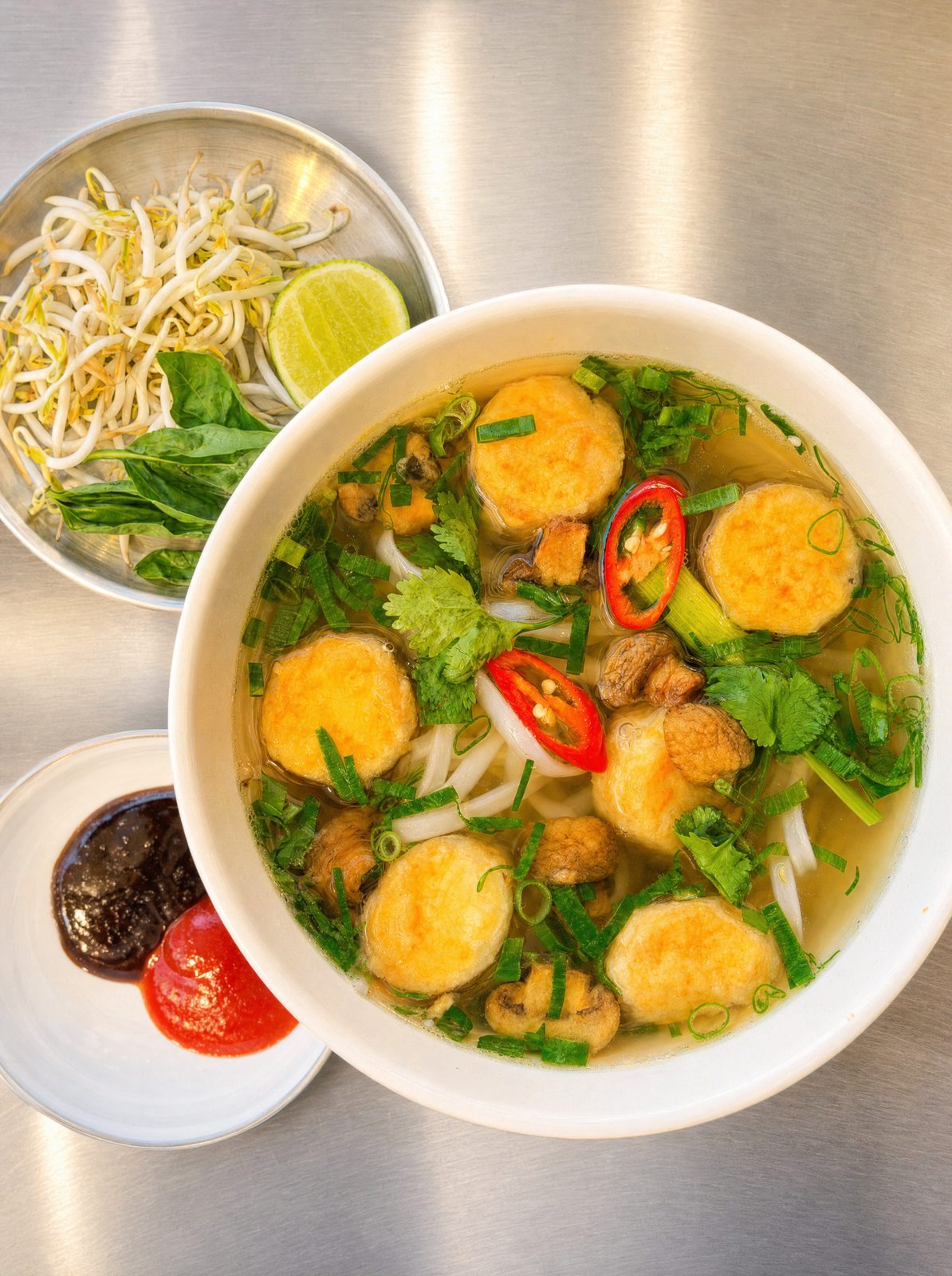 Phở chay vegan tofu and mushroom pho